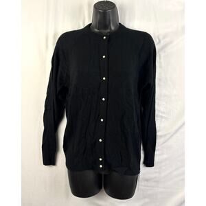 Vtg Designers Originals Black Cardigan Sweater Women's Sz 36 Small NWT 1990s